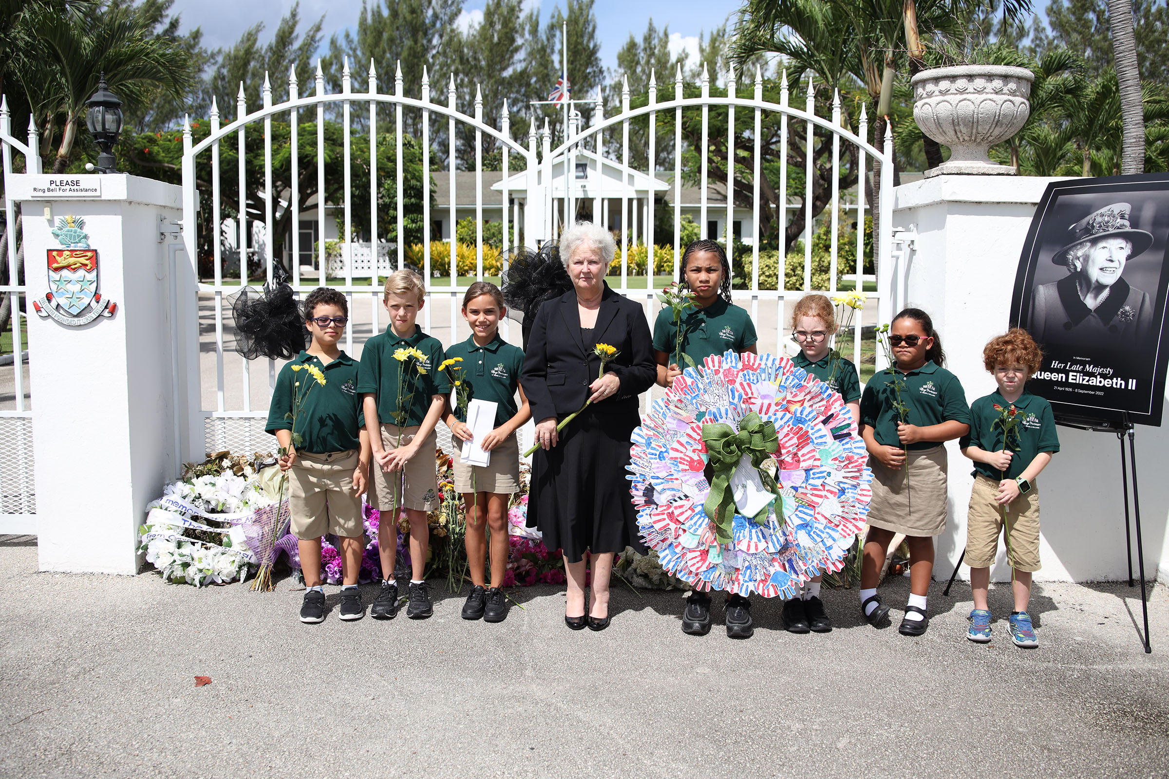 Students with Governor's wife at Government House